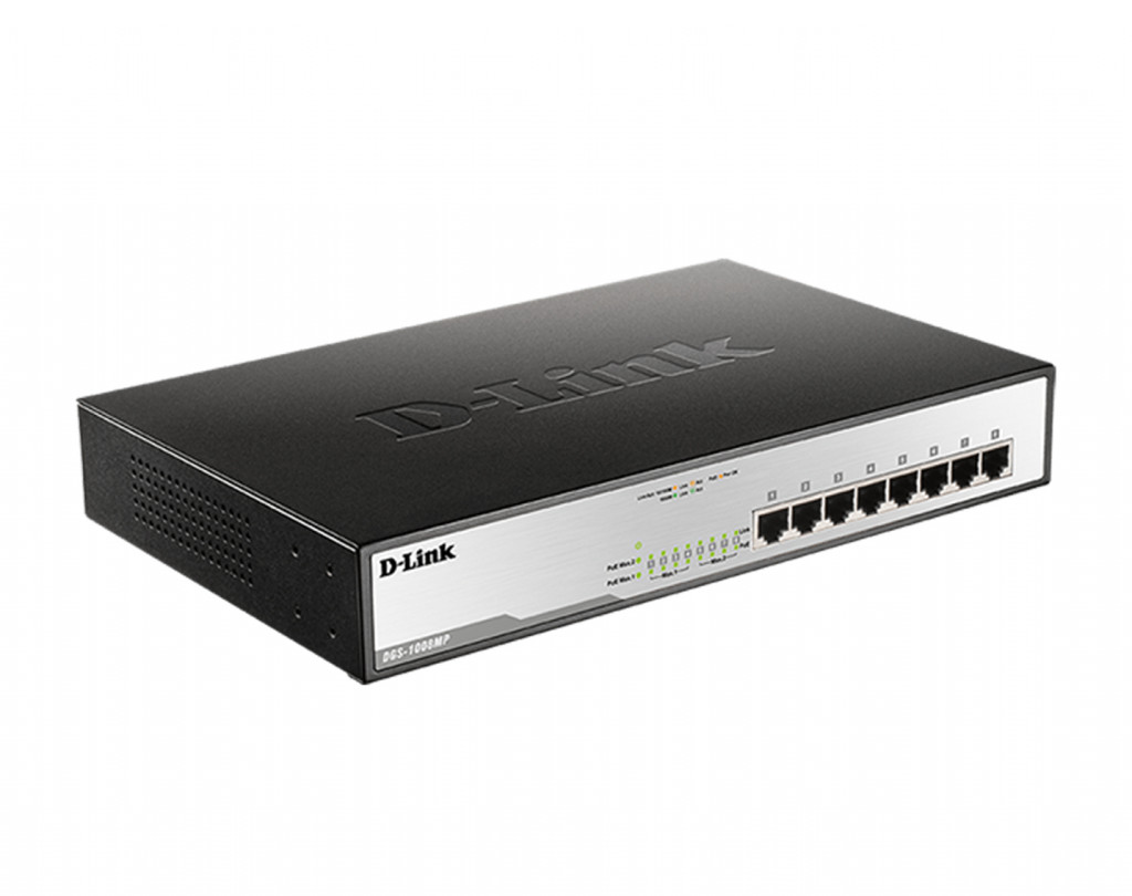 سوئیچ شبکه 8 پورت PoE دی لینک مدل DGS-1008MP